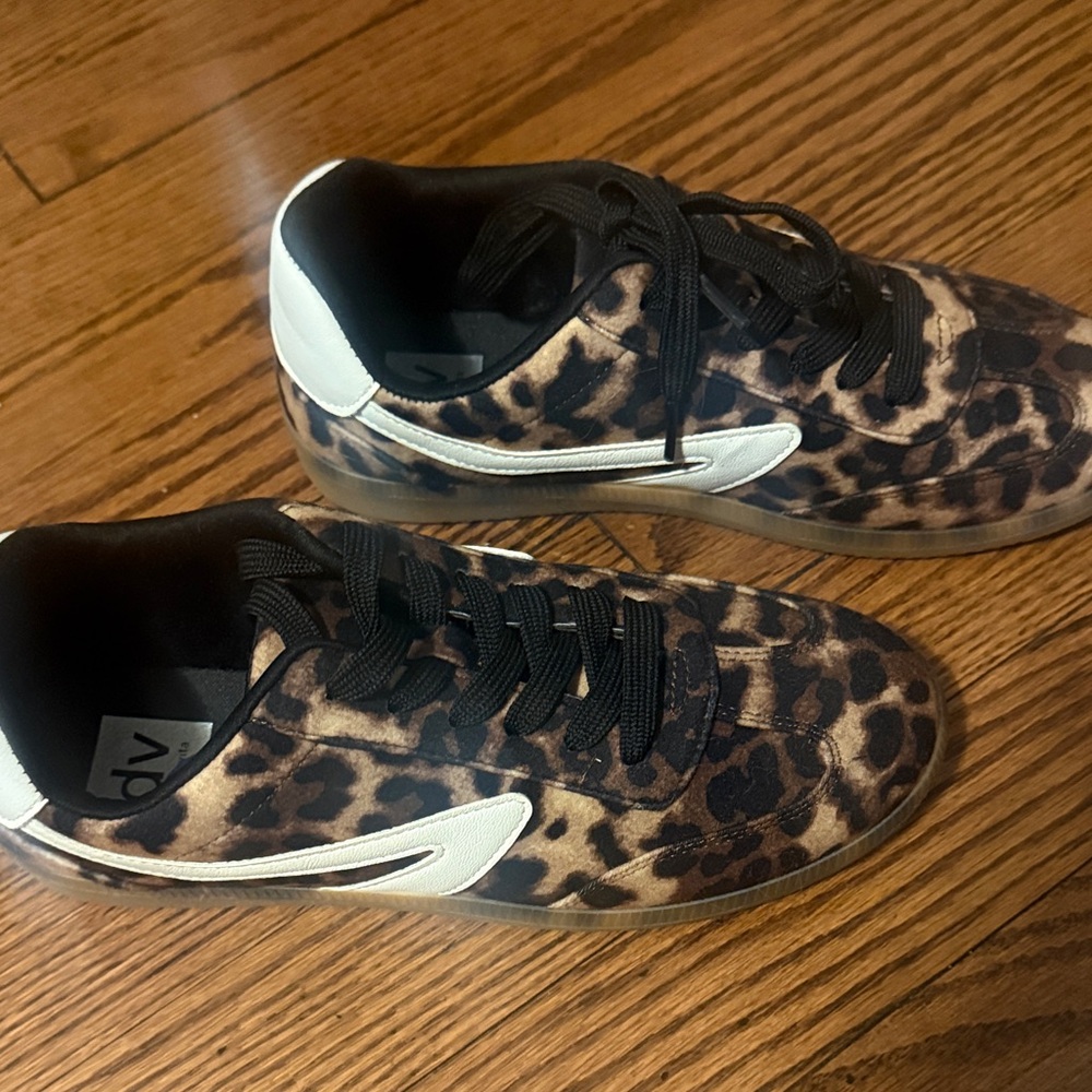 Dolce Vita Leopard Print Sneakers with Black and White Accents